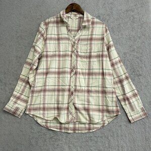 NWOT Weatherproof Vintage Flannel Women's L Plaid Button-Down Shirt